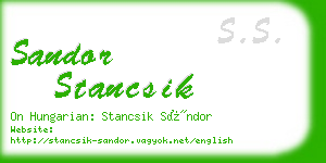 sandor stancsik business card